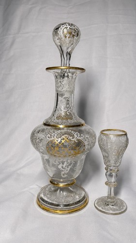 Antike glas karaffe likörglas - glas,