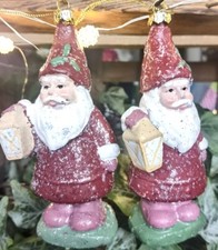 2 x Nikolaus Deko Weihnachtsmann 13cm Nostalgie Christbaumkugel Weihnachtsdeko