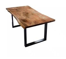 Esstisch, Akazie Cognac, geölt von KAWOLA 140X85, Gestell schwarz  