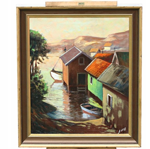 Küstenhäuser wasser boote - am,