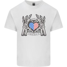 Ich Liebe Dich Amerika 4. Juli USA Flagge Herren Leichtes Baumwoll-T-Shirt