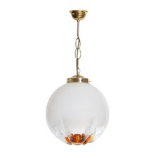 Lampe Glas Kugel Vintage 70er Murano Mazzega Hängelampe Decke Italy Design Retro