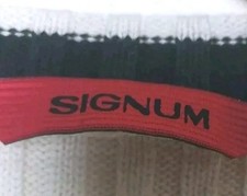 Signum, Pullover, Sweater, Gr. XL, Baumwolle, Off White, Blau, Tadellos 