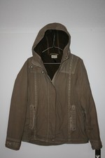 LUHTA  - DAMENJACKE , ANORAK , GRÖSSE  L ,BRAUN/GRÜN - MIT KAPUZE  - 100% COTTON