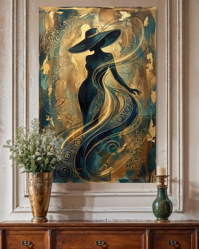 Frau leinwand bild - leinwand, kunst-druck