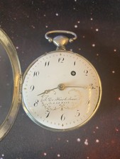 Antike Spindeltaschenuhr „J. De Huerle Jeune à La Haye“ mit Schlüssel um 1900