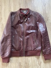Hilfiger Denim Lederjacke Bordeaux Grösse XL