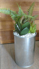 neuw. Dekopflanze im silberfarbenem Becher Kunstpflanze