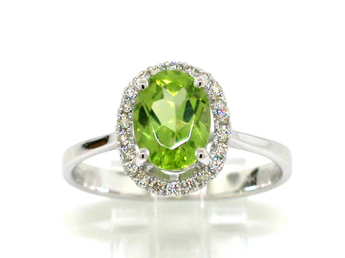 Peridot ring 585 weißgold - peridot,