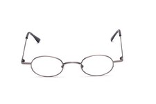 Brille Oval Metall klein Antiksilber Grau 40-22mm Damen Herren modern Design