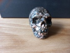 Sehr Schwarzer Rhodonit Schädel Totenkopf Skull Edelstein Crystal