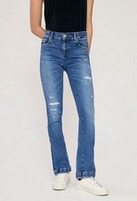 LTB Jeans Fallon Flare Bootcut Mid Rise Destroyed Blau Denim Stretch Hose L34