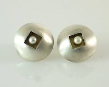 925 Sterlingsilber  Ohrringe  1 Paar Perlen Ohrstecker mit 585 Goldplatte