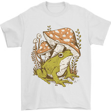 A Frog and Mushrooms Foraging