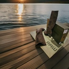 G-Star Raw Graue Lederstiefel