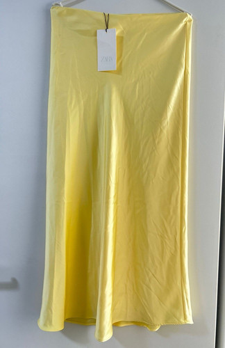 Zara damen satinrock gelb - damen,