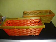 2 x Osterkörbchen Spankorb rechteckig 11 x 25 cm orange grün