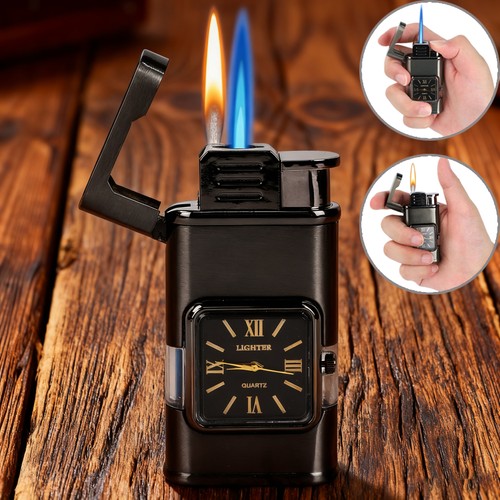 Feuerzeug mit uhr - uhr, metall