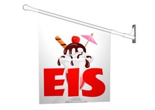 Werbefahne EIS EISBECHER &