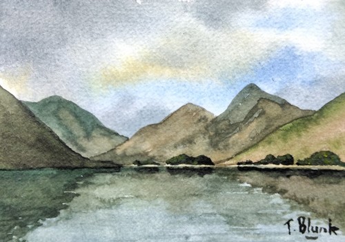 Original aquarell landschaft - aquarell,