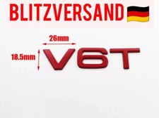 V6T Emblem Aufkleber Logo 3D metall V6 Emble Heck Auto Kfz Motorrad Rot