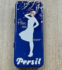 Persil Blechdose Alles neu macht Persil, Metalldose, Klappdeckel, weiße Dame
