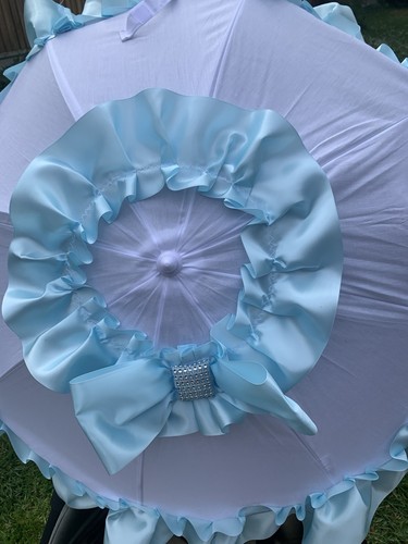 Rüschen weiß blau - rüschen, baby