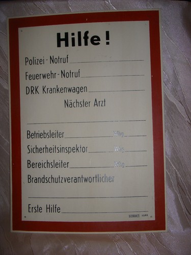 Ddr schild pvc hilfe 30 - hilfe, x