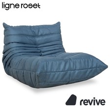 Ligne Roset Togo Sessel Blau Petrol Stoff Loungechair Neubezug DENVER 381