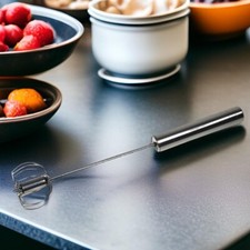 Schneebesen Edelstahl Handmixer Halbautomatischer Mixer Eierschläger Quirl 34cm