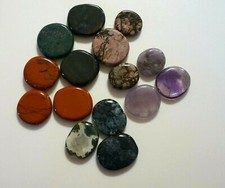 Großer Scheibenstein  Augenstein Chakrastein Amethyst Heliotrop Moosachat Jaspis