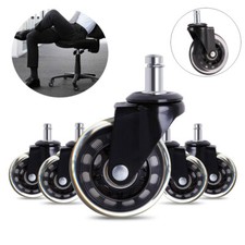 5X10mm  Bürostuhl Rollen leise & kratzerfrei Universal Hartbodenrollen Stuhlroll