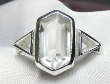Ring 925 Silber Gr. 18,4 (58) facettierter, sechseckiger Bergkristall , UNIKAT?