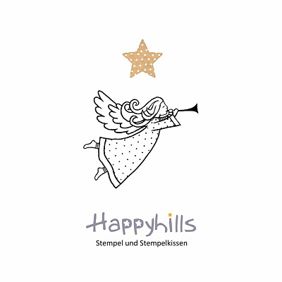 Stempel engel 5x4 cm - stempel, 3,5x4,4