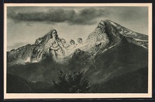 Ansichtskarte Berg mit Gesicht