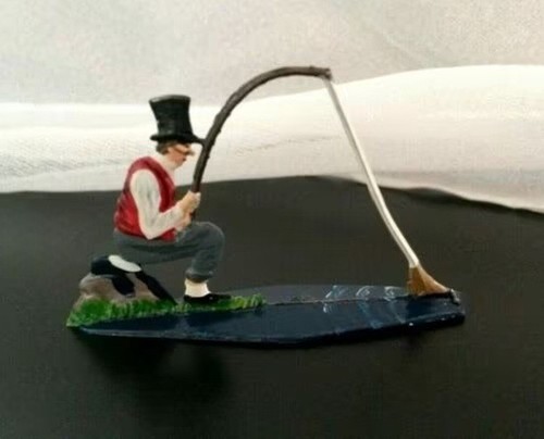 Zinnfigur angler zylinder - zinnfigur,