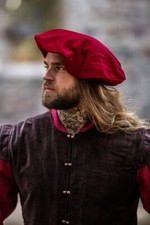 Mittelalter Samt-Barett Kurt