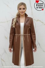 Prandina · Leder Leather Pelle · Mantel Coat · Italien · Braun Brown · DE 38