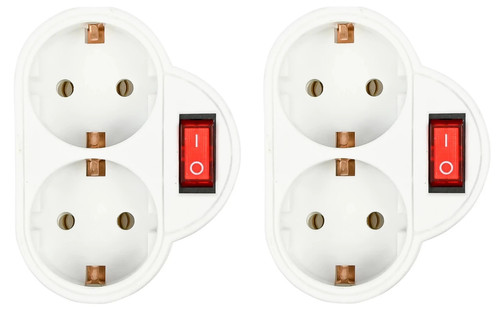 Doppelstecker 2fach mit - 2x,