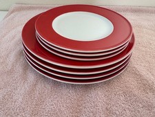 Dibbern solid color Fb. Rot, 7 Teile 4x Speiseteller, 3x Dessertteller