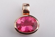 Anhänger Ovalform Rose Gold 14k 585 Rosa Turmalin 1,65ct Top! *