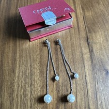 Christ Perlen Ohrringe Hängeohrringe 925 Silber Top!