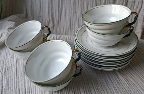 Kaffeeservice grün gold