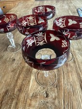 5 Bleikristall Sektschalen