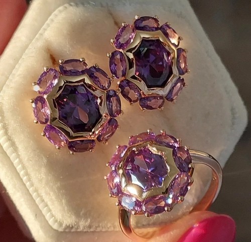 Schmuckset xuping amethyst - schmuckset,