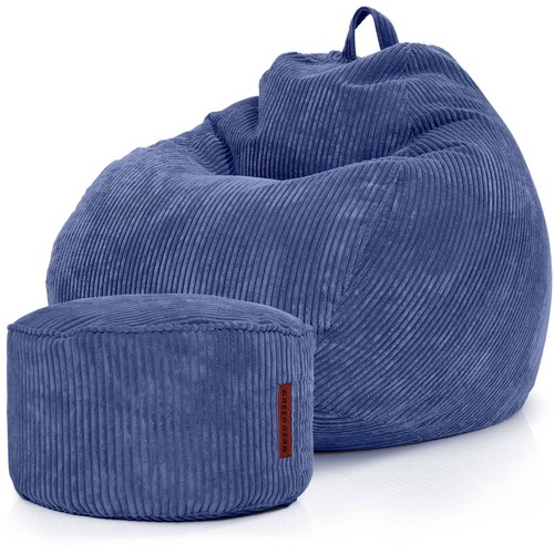 Sitzsack sessel mit fußhocker - sitzsack,