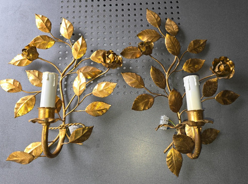 Metall wandlampen rosen - 2x,