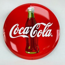 XL Coca Cola Emailschild gewölbtes Emailleschild enamel sign Ø 50 cm