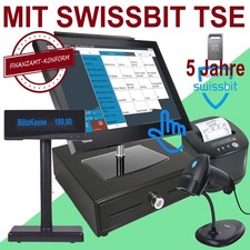 KASSENSYSTEM COMPUTERKASSE für HANDEL +15 TOUCH +DRUCKER +SCANNER VOLL KOMPLETT