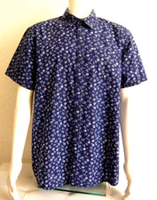 Pioner Regular Fit Freizeit hemd in Blau Ton gemustert kurzarm Gr.XL sehr gut